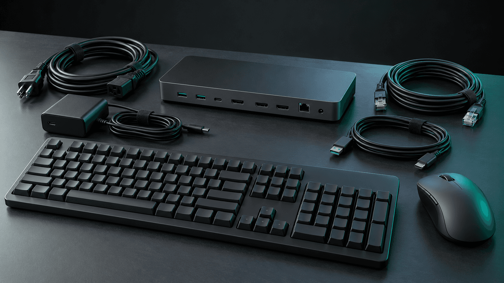 Keyboards, docking stations, cables and computer accessories