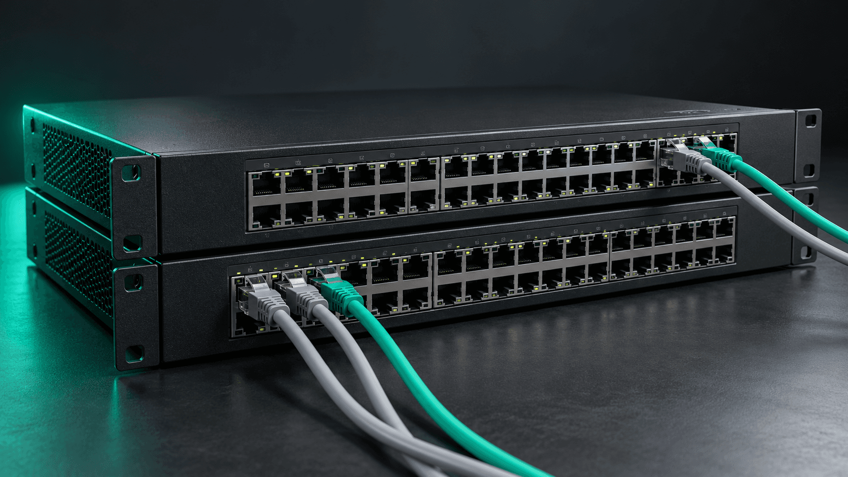 Network switches with patch cables
